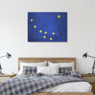 Staatsflagge Alaska Leinwanddruck
