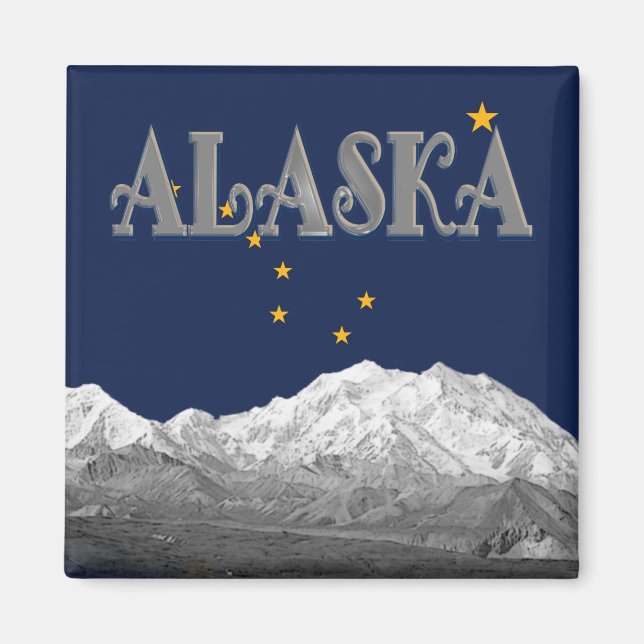 Staatsflagge Alaska Mt McKinley Magnet (Vorne)