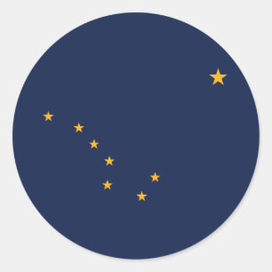 Staatsflagge Alaska Runder Aufkleber