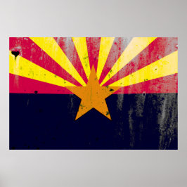 Staatsflagge Arizona Grunge Poster