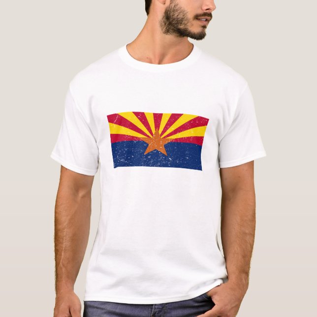 Staatsflagge Arizona - Vintage Flagge Arizona T-Shirt (Vorderseite)