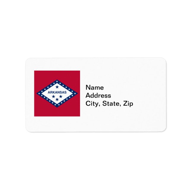 Staatsflagge Arkansas Adressaufkleber (Vorne)