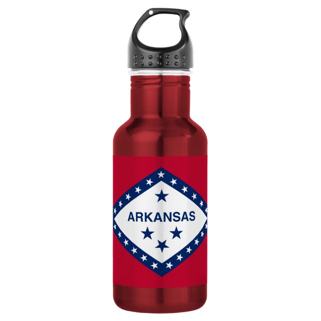 Staatsflagge Arkansas Edelstahlflasche (Vorderseite)