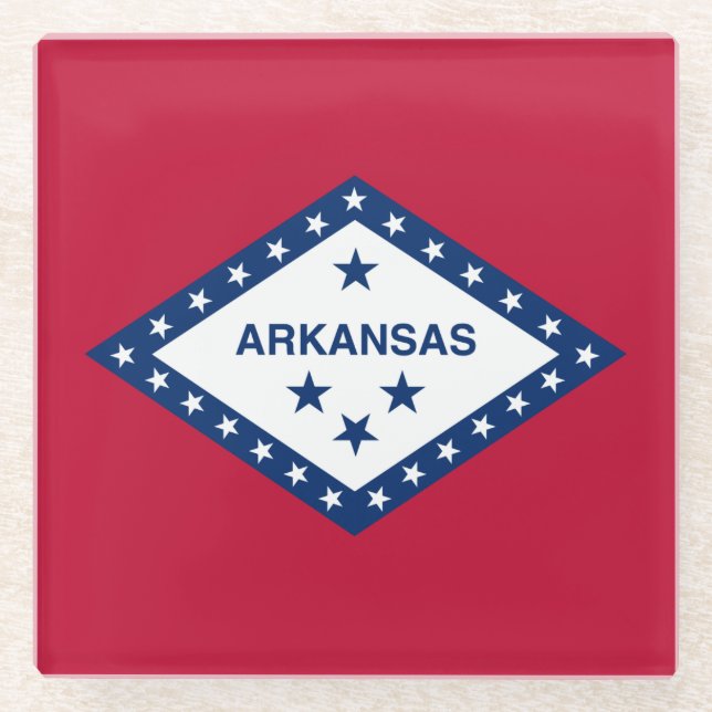 Staatsflagge Arkansas Glasuntersetzer (Vorderseite)