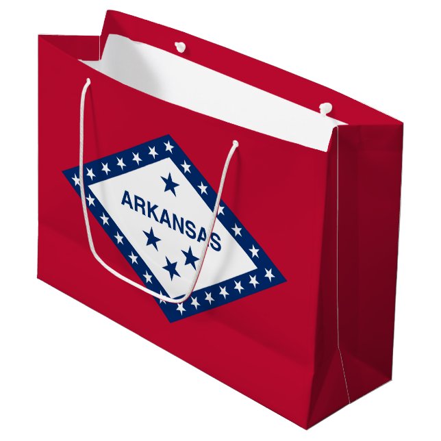 Staatsflagge Arkansas Große Geschenktüte (Vorderseite Schrägansicht)