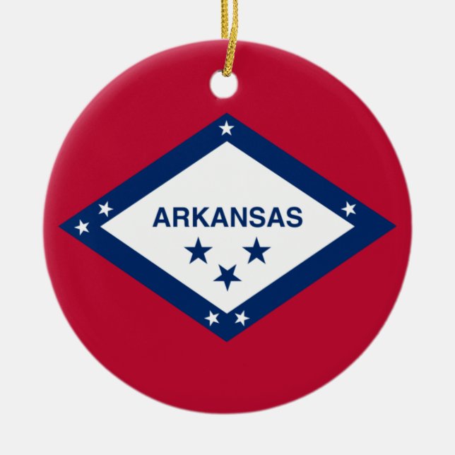 Staatsflagge Arkansas Keramik Ornament (Vorne)