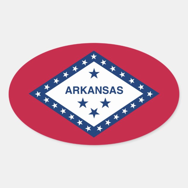 Staatsflagge Arkansas Ovaler Aufkleber (Vorderseite)