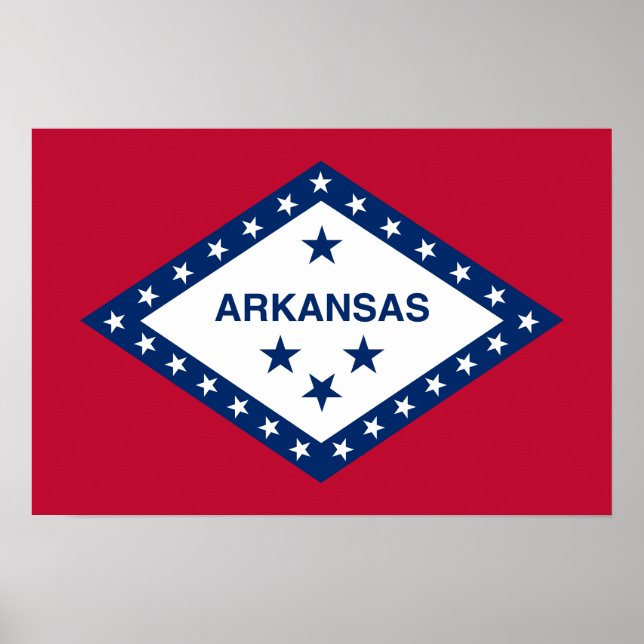 Staatsflagge Arkansas Poster (Vorne)
