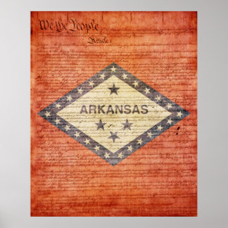 Staatsflagge Arkansas Poster