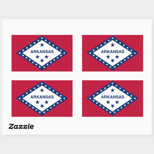 Staatsflagge Arkansas Rechteckiger Aufkleber (Blatt)