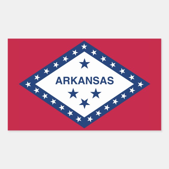 Staatsflagge Arkansas Rechteckiger Aufkleber (Vorderseite)