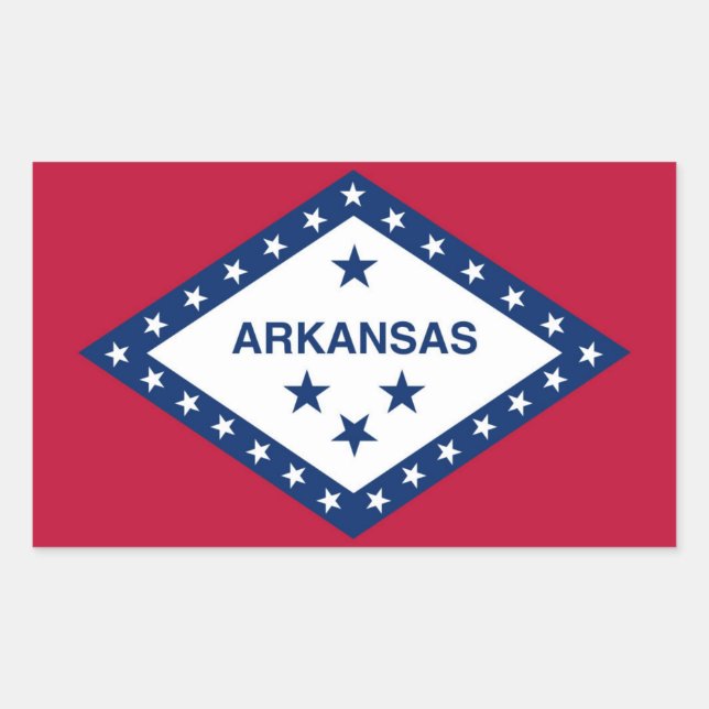 Staatsflagge Arkansas Rechteckiger Aufkleber (Vorderseite)