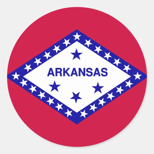 Staatsflagge Arkansas Runder Aufkleber (Vorderseite)