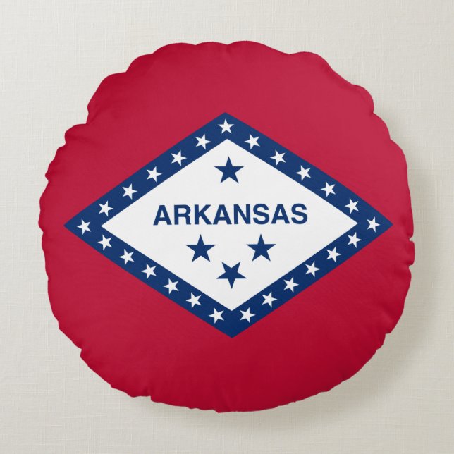 Staatsflagge Arkansas Rundes Kissen (Vorderseite)
