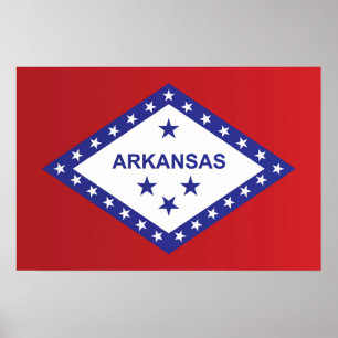 Staatsflagge Arkansas, USA Poster