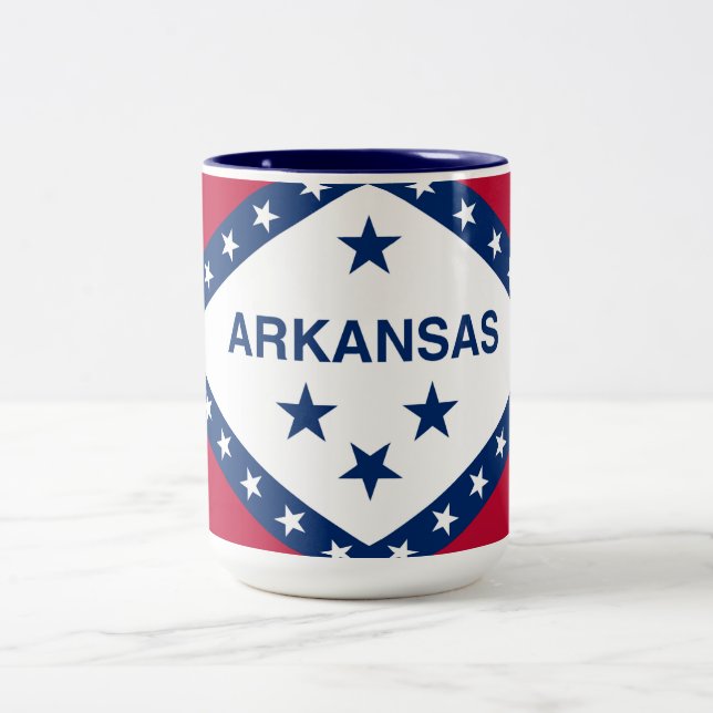 Staatsflagge Arkansas Zweifarbige Tasse (Mittel)