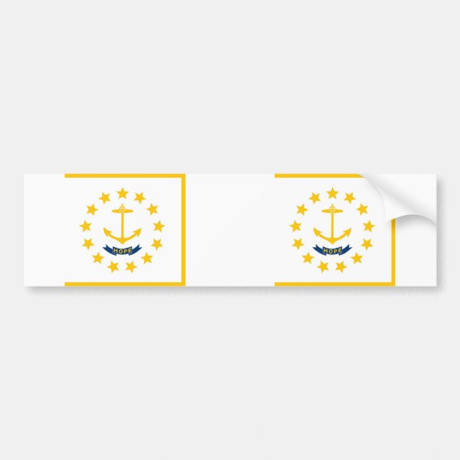Staatsflagge auf der Insel Rhode Autoaufkleber (Vorne)