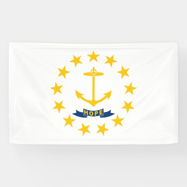 Staatsflagge auf der Insel Rhode Banner (Horizontal)