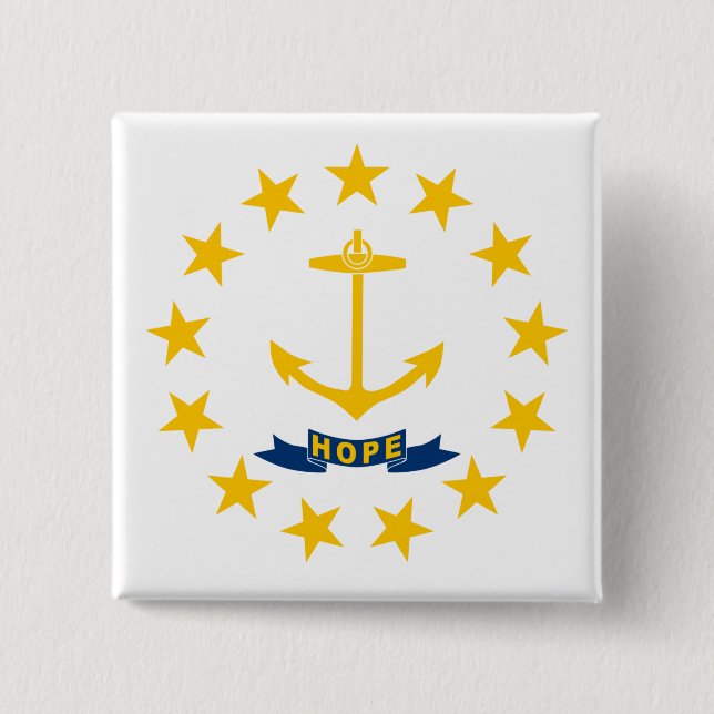 Staatsflagge auf der Insel Rhode Button (Vorderseite)