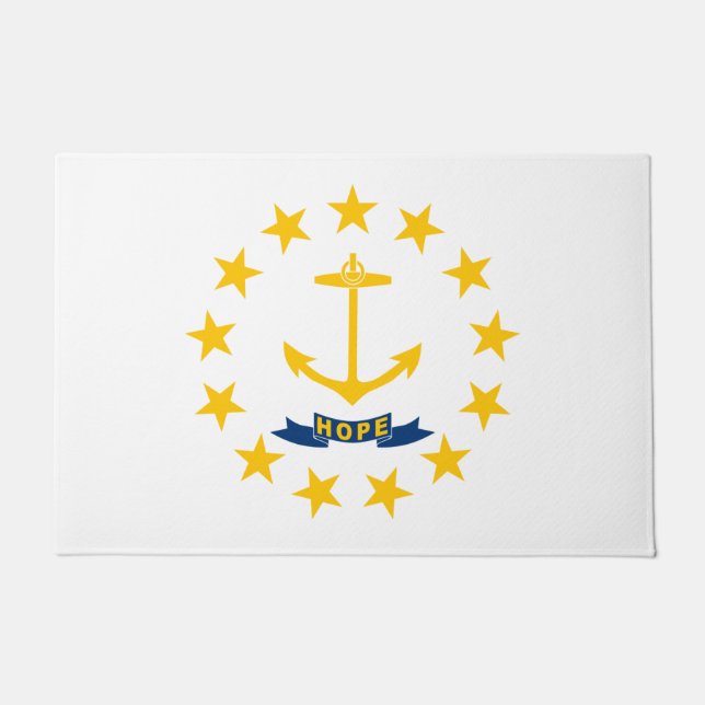 Staatsflagge auf der Insel Rhode Fußmatte (Vorderseite)