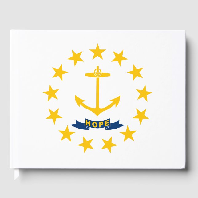 Staatsflagge auf der Insel Rhode Gästebuch (Vorderseite)