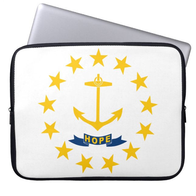 Staatsflagge auf der Insel Rhode Laptopschutzhülle (Vorderseite)