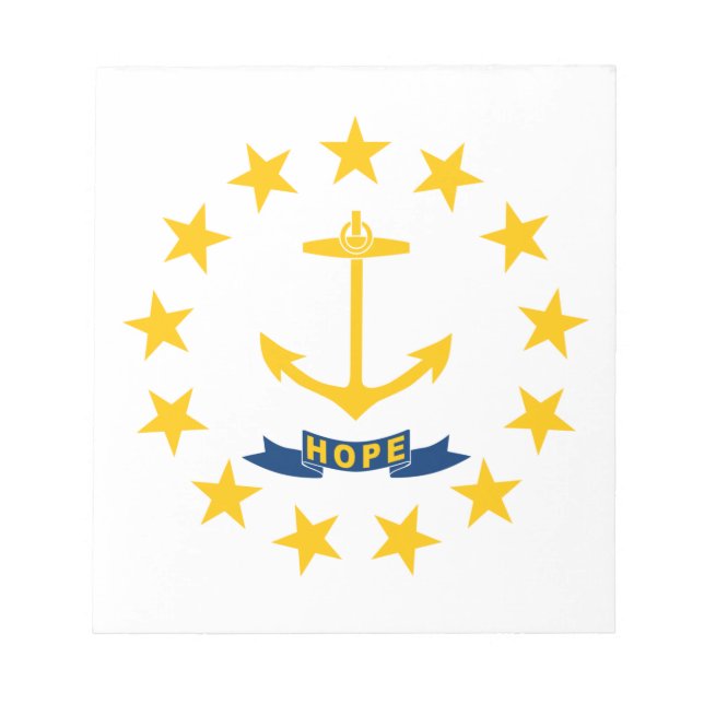 Staatsflagge auf der Insel Rhode Notizblock (Vorderseite)