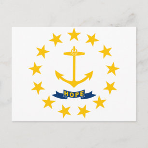 Staatsflagge auf der Insel Rhode Postkarte