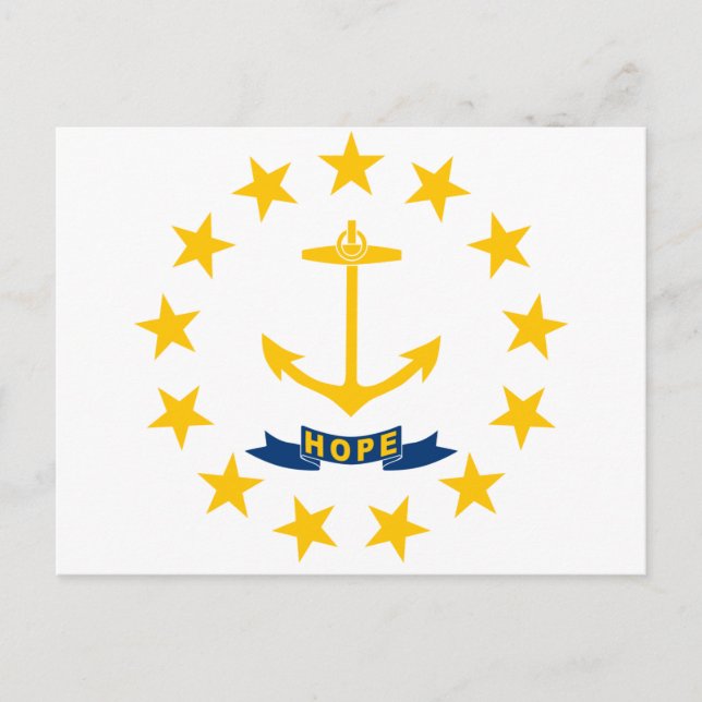 Staatsflagge auf der Insel Rhode Postkarte (Vorderseite)