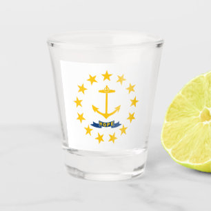Staatsflagge auf der Insel Rhode Schnapsglas