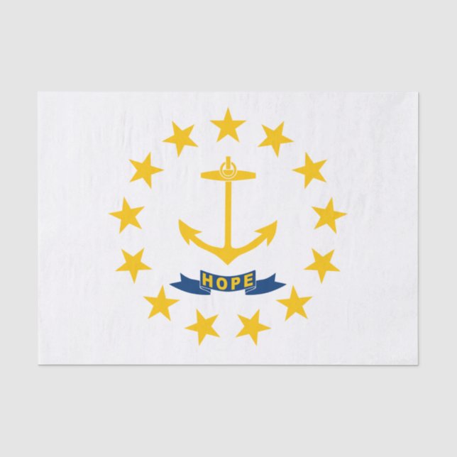 Staatsflagge auf der Insel Rhode Seidenpapier (Vorderseite)