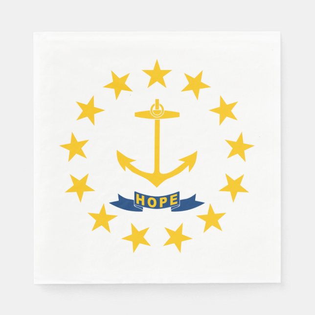 Staatsflagge auf der Insel Rhode Serviette (Vorderseite)