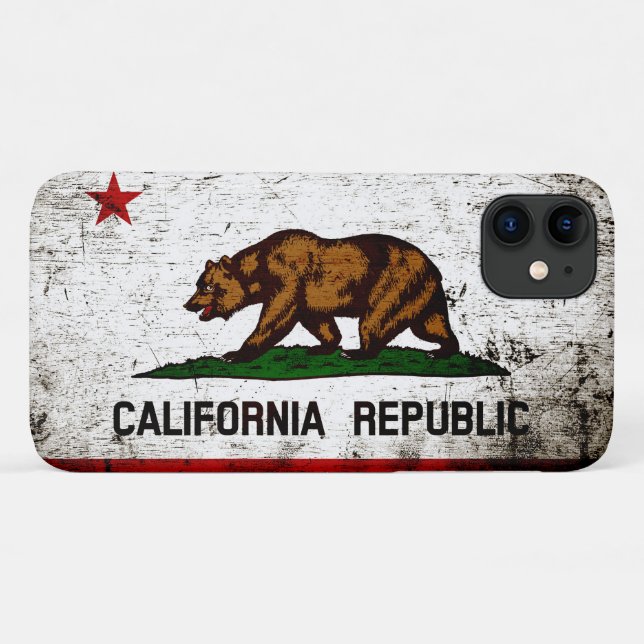 Staatsflagge Black Grunge California Case-Mate iPhone Hülle (Rückseite (Horizontal))