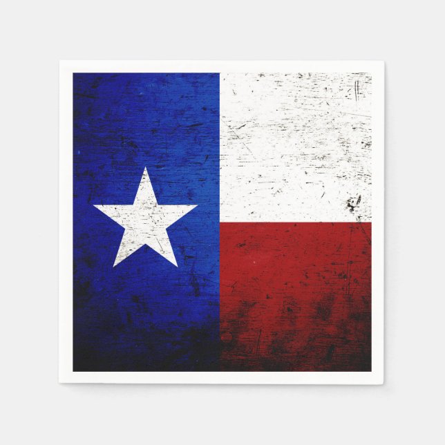 Staatsflagge Black Grunge Texas Serviette (Vorderseite)