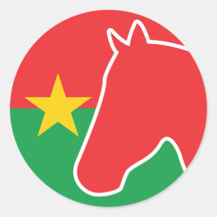Staatsflagge Burkina Faso Horse Burkinabe Runder Aufkleber