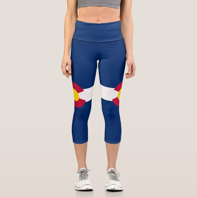 Staatsflagge Colorado Capri Leggings (Vorderseite)