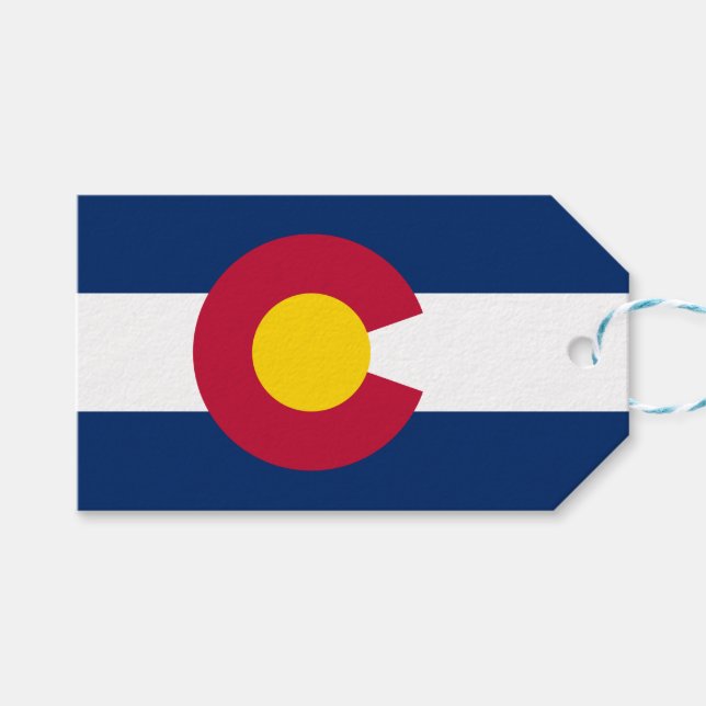 Staatsflagge Colorado Geschenkanhänger (Vorderseite (Horizontal))