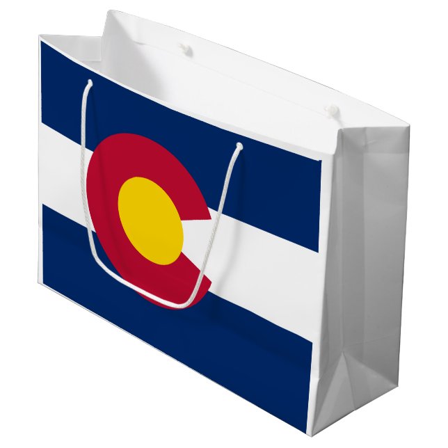 Staatsflagge Colorado Große Geschenktüte (Vorderseite Schrägansicht)