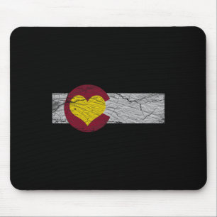 Staatsflagge Colorado Herz Rocky Mountains Skifahr Mousepad