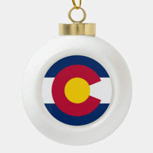 Staatsflagge Colorado Keramik Kugel-Ornament