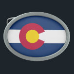 Staatsflagge Colorado Ovale Gürtelschnalle<br><div class="desc">Patriotische Colorado-Staatsflagge.</div>
