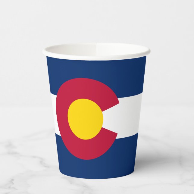 Staatsflagge Colorado Pappbecher (Links)