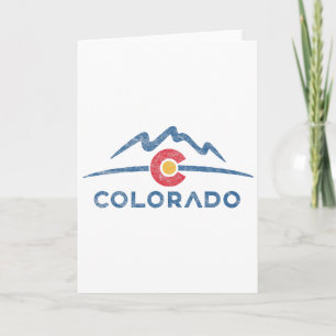 Staatsflagge Colorado Rocky Mountains Skifahren As Karte