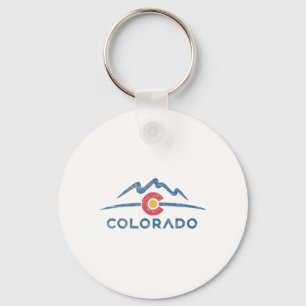 Staatsflagge Colorado Rocky Mountains Skifahren As Schlüsselanhänger