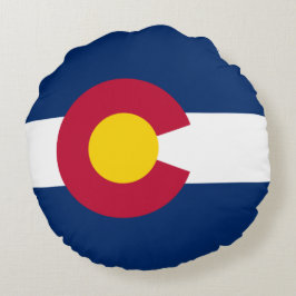 Staatsflagge Colorado Rundes Kissen