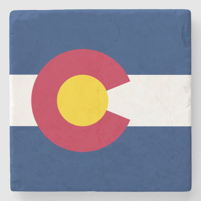 Staatsflagge Colorado Steinuntersetzer (Vorderseite)