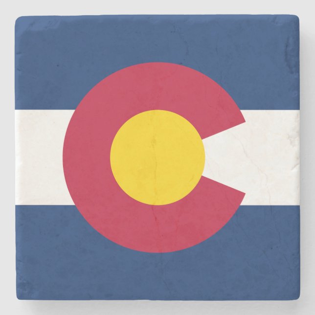Staatsflagge Colorado Steinuntersetzer (Vorderseite)