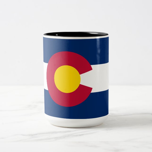 Staatsflagge Colorado Zweifarbige Tasse (Mittel)
