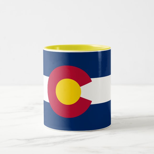 Staatsflagge Colorado Zweifarbige Tasse (Mittel)