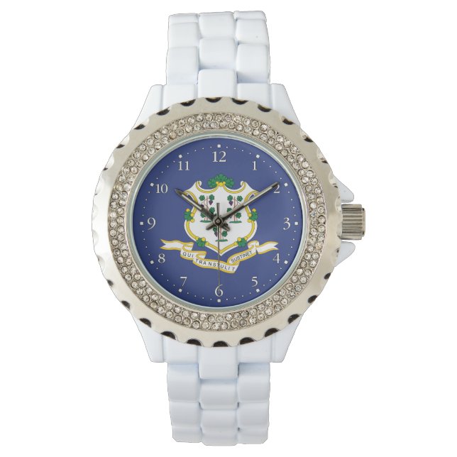 Staatsflagge Connecticut Armbanduhr (Vorderseite)